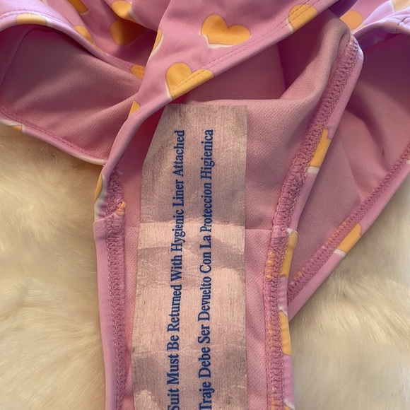 NWOT Stoney Clover x Target Flutter Strap Heart Print Bikini Set Lavender/Orange - Picture 16 of 16
